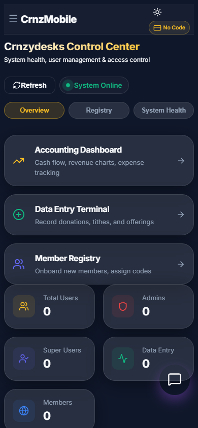 Admin Control Center